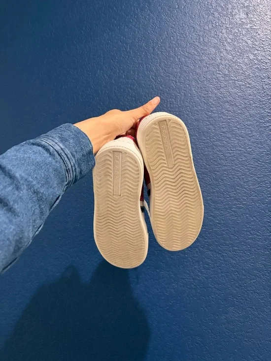 Prada White Leather Sneakers Red Stripe | Size 35 | Like New | Full Set - Picture 5 of 13